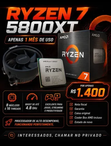 Ryzen 7 5800XT (Apenas 1 mês de uso)