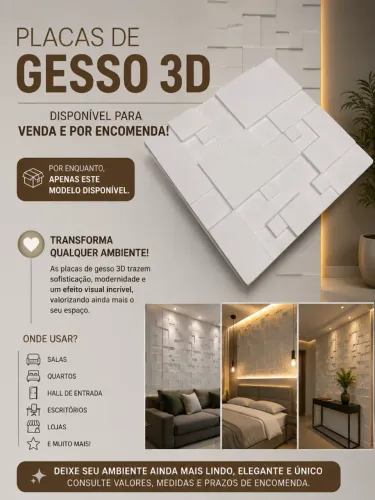 Placa de gesso 3d 