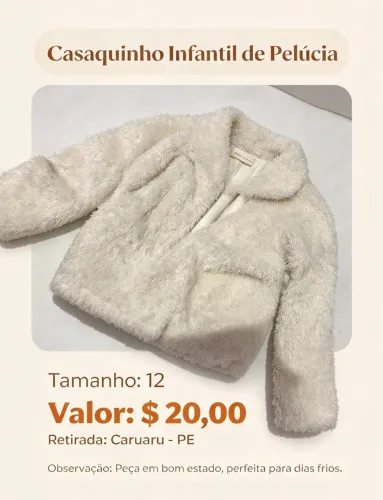 casaquinho infantil 