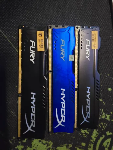 3 Memórias Kingston DDR3 Hyperx Fury