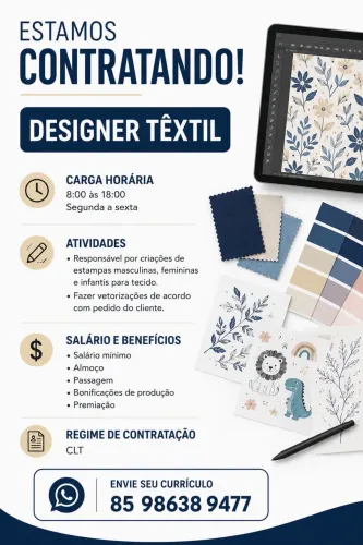 Vaga Designer Têxtil 