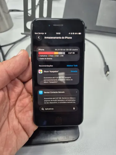 PoiPhone SE 3ª Geração - 128 GB - Preto (Meia