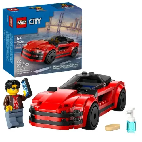 LEGO City Carro Esportivo Vermelho, contém 109 peças para montar um carro de corrida