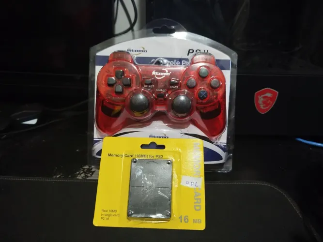 Controle Playstation 2+ memory card 16 megas