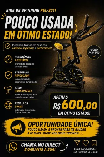 Bike de Spinning Pouco Usada - Excelente Estado!
