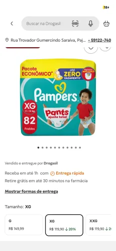 FRALDA XG PAMPERS PANTS
