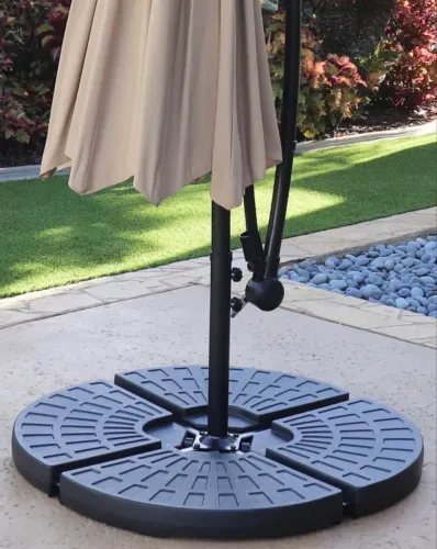 Base Suporte para Ombrelone Lateral 60kg HDPE Resistente Maxhouse Preto