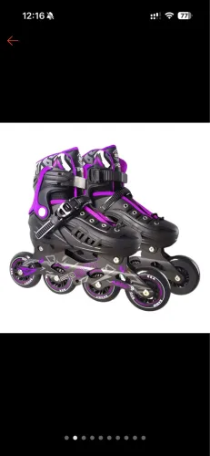 Patins Roller In Line Adulto Abec 9 Ajustável Profissional Rodas 84 MM roxo 