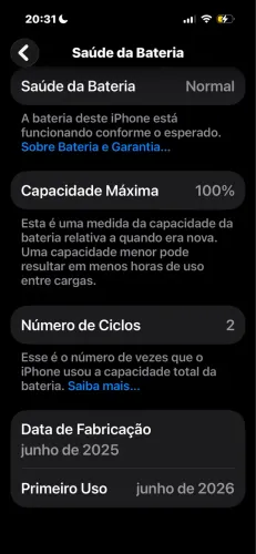 iPhone 16 Novo zerado 3 dias de uso