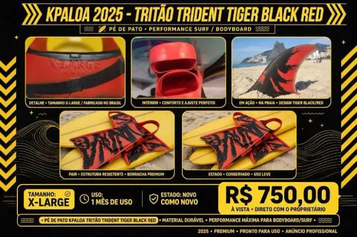 Kpaloa tritão 2025 Trident Tiger Black red XL