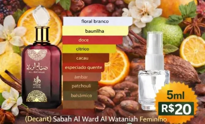 DECANT PERFUME ARABE - SABAH AL WARD ALL WATANIAI