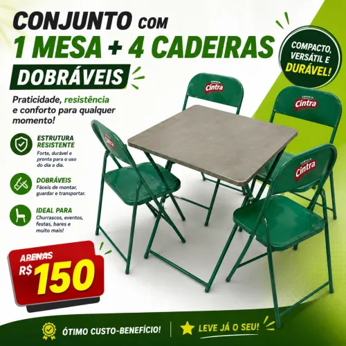 4 cadeiras + 1 mesa 
