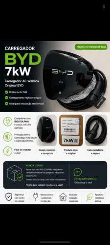 Carregador de carro elétrico ,byd novo na caixa