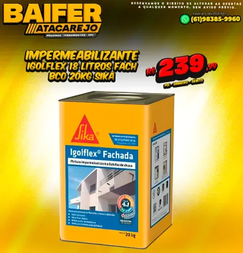 Impermeabilizante Igolflex 18 LItros Fach BCO 20Kg Sika
