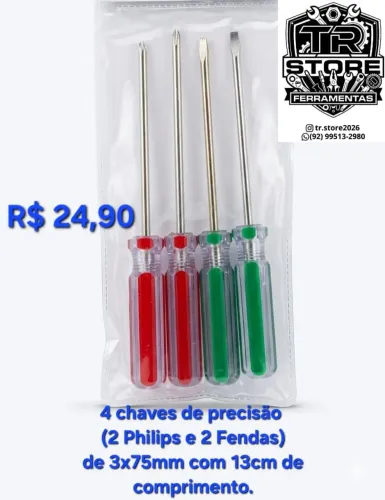 KIT 4 CHAVES PHILIPS E FENDA