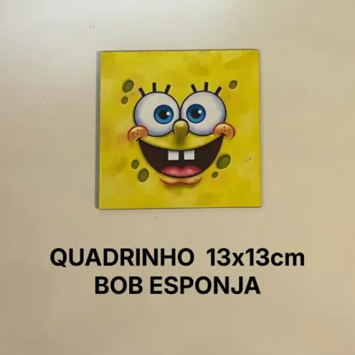 Quadro MDF Bob Esponja (13x13cm)