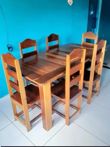 Jogo de mesa com 6 cadeiras novo direto da fábrica