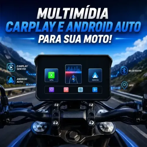 Multimídia Moto 5p Carplay Android Auto Prova D' Agua