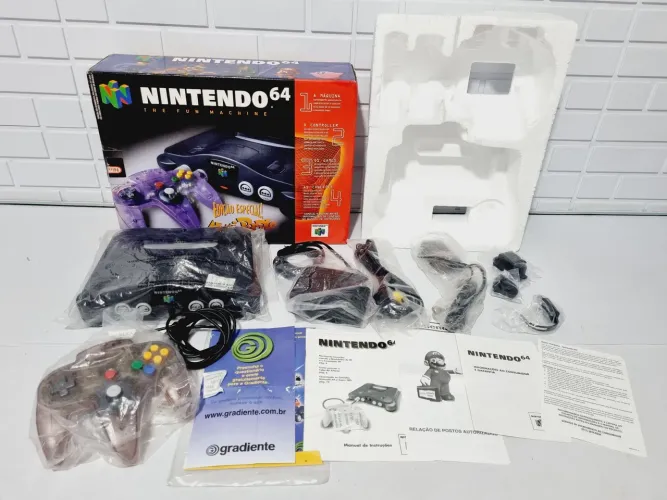J121- CONSOLE NINTENDO 64 ATOMIC PURPLE EXCELENTE ESTADO