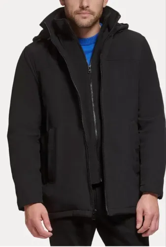 Jaqueta Calvin Klein Hooded Clássica Preta