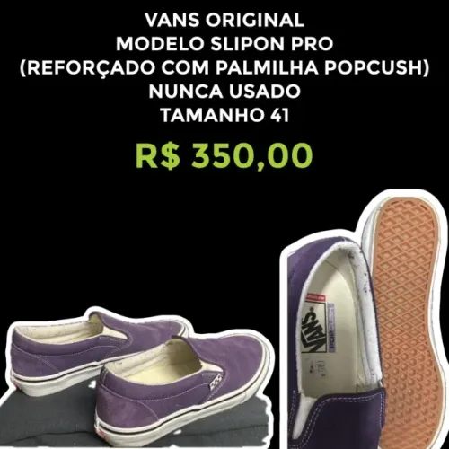 TENIS VANS ROXO MODELO SLIPON PRO!