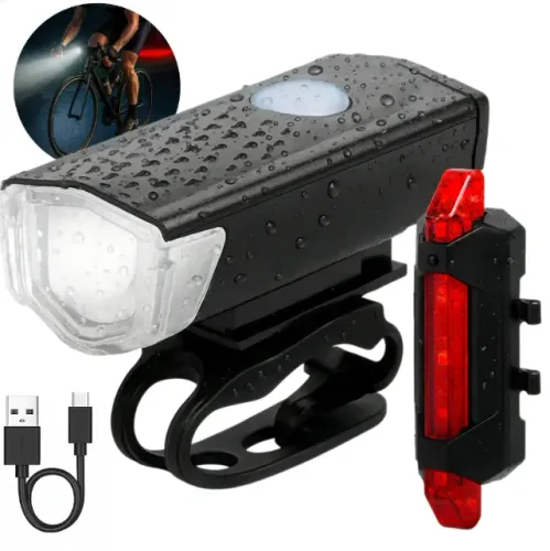 Kit Farol e Lanterna para Bicicleta | LED Ultra Brilhante à Prova d?Água | Segurança Notur