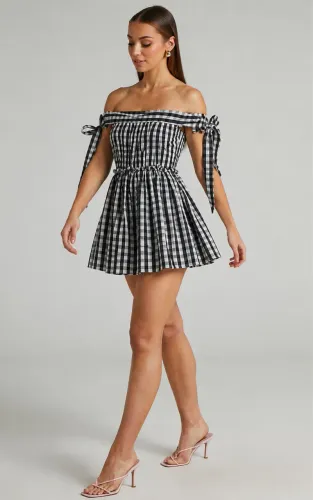 Vestido Xadrez Preto e Branco