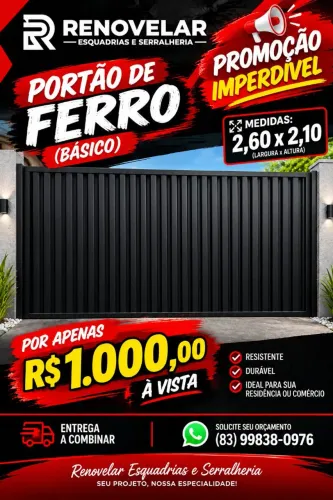 Portão de garagem novo