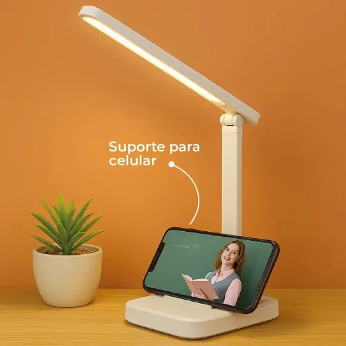 Luminária articulável led Toutch 3 tipos de luz, recarregável sem fio