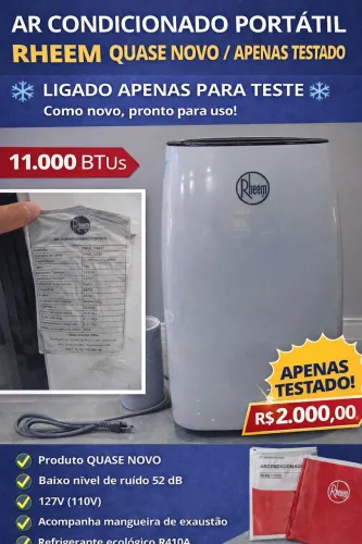 ? AR CONDICIONADO PORTÁTIL RHEEM - 11.000 BTUs ?