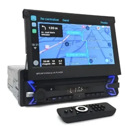 Central Multimídia Tela Retrátil Android Auto