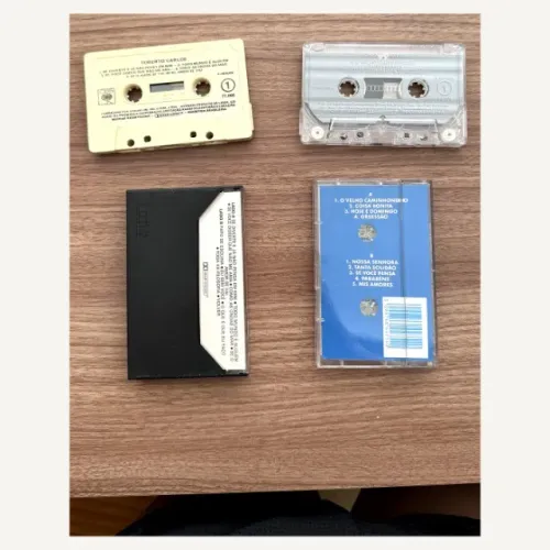2 Fitas K7 Roberto Carlos Originais Anos 80 com Encarte - CBS e Columbia