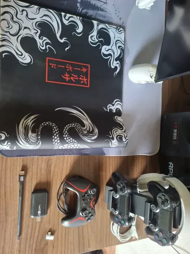 Kit Headset, 2 controles paralelos, controle TGT , adaptadores wifi e bluetooth e mousepad