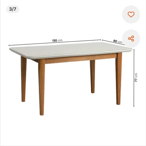 mesa de jantar 4 lugares com vidro tangará - madeira madeira