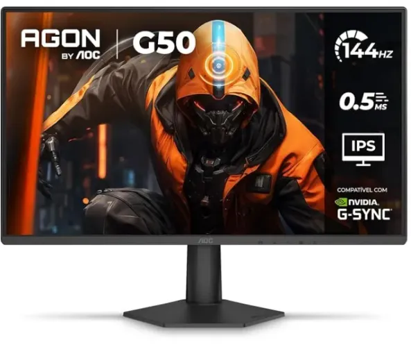 Monitor Gamer AOC Agon 27", FHD, 144Hz, 0.5ms, IPS, G-Sync, HDR, Preto - 27G50F