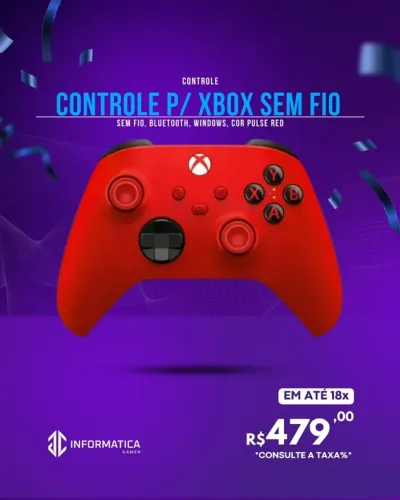 CONTROLE P/ XBOX SEM FIO