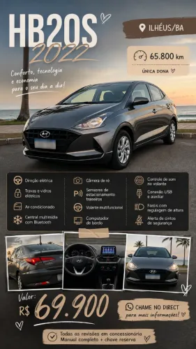 Hyundai HB20S Evol. Bluelink 1.0 Flex 12 MEC 2022