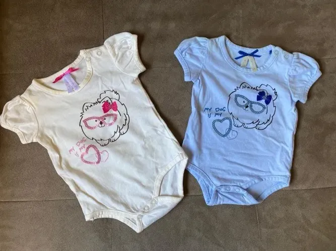 Lote / Kit 02 Body Tip Top Infantil com Paetês - P e M