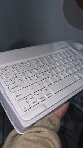 Teclado e Mouse Branco Bluetooth (Novo) 
