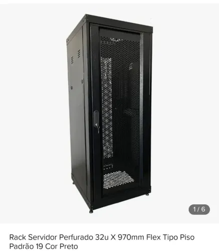 Rack Servidor Perfurado 32u X 970mm Flex Tipo Piso Padrão 19 Cor Preto