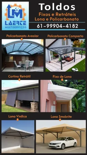 TOLDOS FIXOS E RETRÁTEIS Lona e Policarbonato 