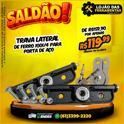 Trava Lateral de Ferro 1001/4 Para Porta de Aço