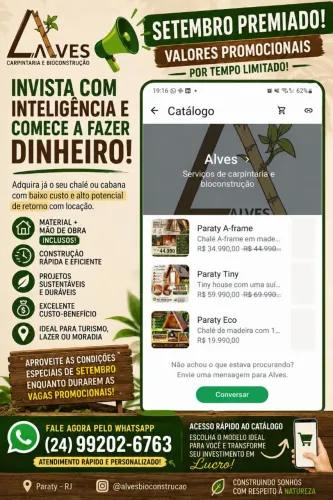 Cabanas e chalés,Material + mão de obra inclusos