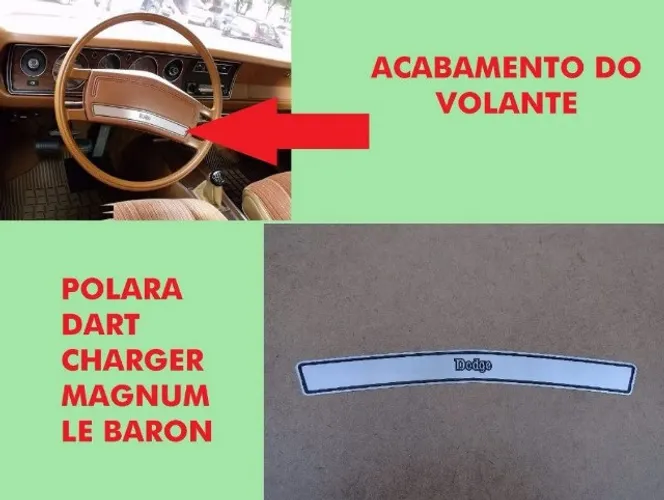 Acabamento Emblema Volante Dodge Polara Dart Charger Magnum