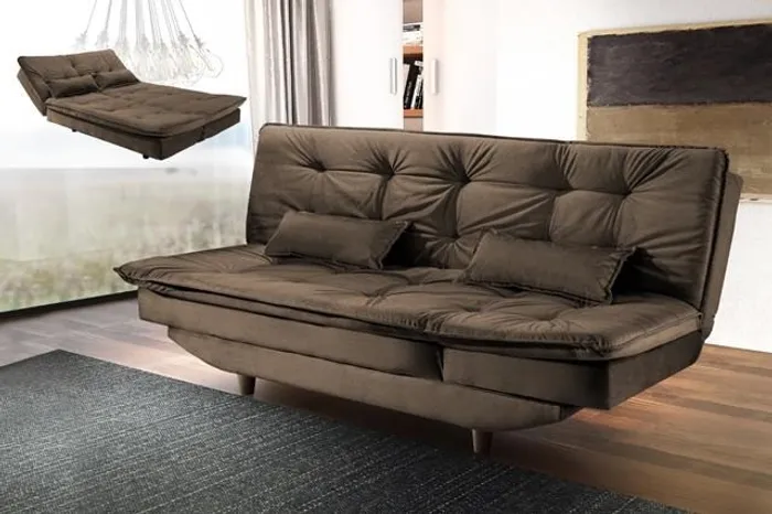 Sofá Cama Gold Marrom 2241B Até 12x