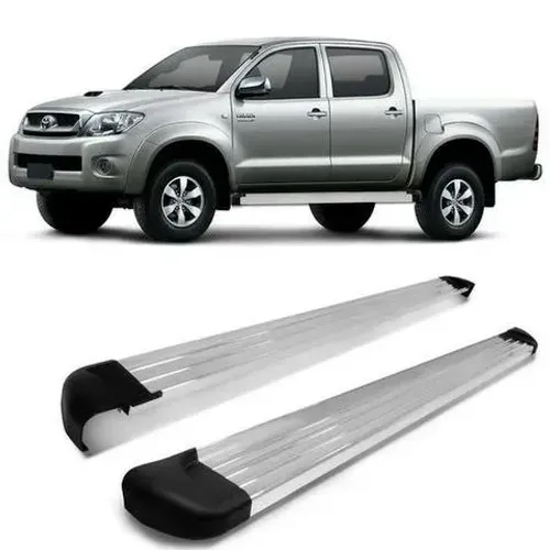 Estribo Plataforma de Alumínio Preto e Anodizado Toyota Hilux 2005 à 2019