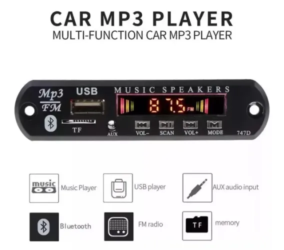 Placa decodificadora mp3 com Bluetooth 