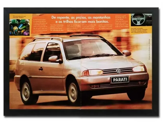 VW Parati GLSI 1996 bola - Quadro decorativo com propaganda original de revista