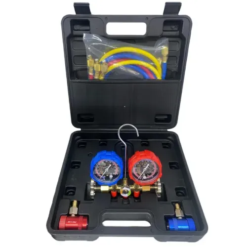 Manifold Maleta R22 R134 R404 R1234YF + Engates -mang. 150cm