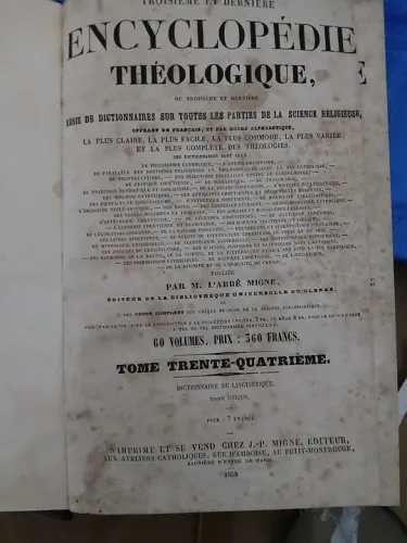 ENCYCLOPEDIE THEOLOGIQUE/ 1858.